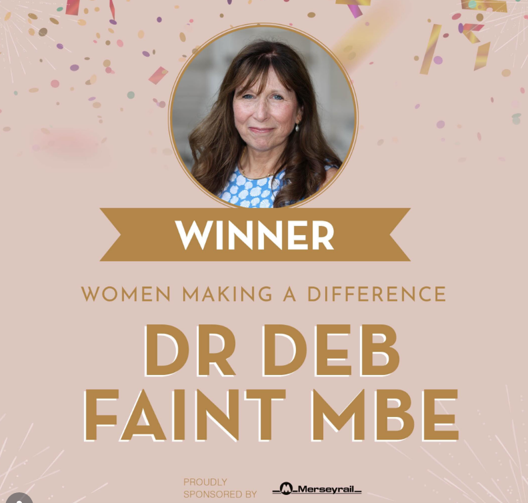 Dr Deb Faint MBE, winner of the Women Making a Difference Award at the Merseyside Women of the Year Awards